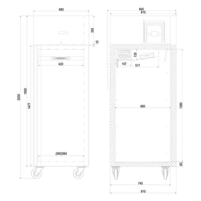 Husky 537L Single Door Upright Commercial Fridge (CGN700-AU-AL)