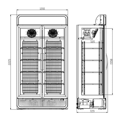 Husky 771L Double Glass Door Commercial Freezer in White (F10PRO-H-WH-AUHU)