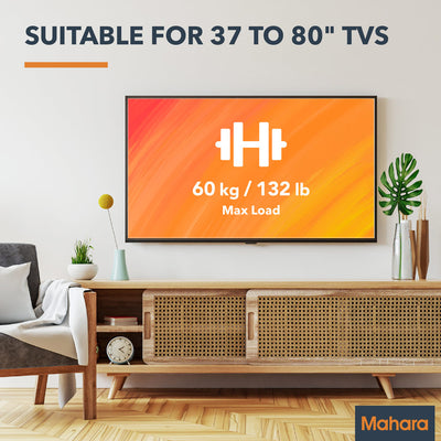 Mahara Low-Profile Flat/Fixed TV Wall Mount Bracket for 37" to 80" TV (MHLFW60-AU)