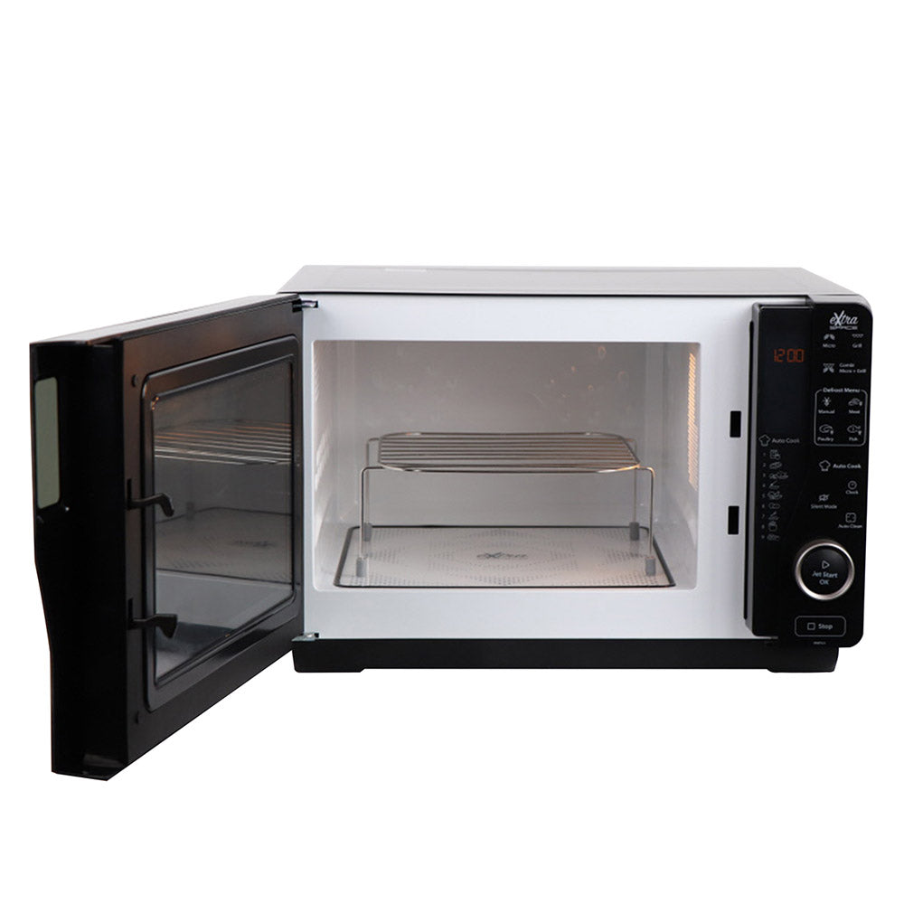 Whirlpool 30L 800W Flatbed Microwave & Grill with Inverter Technology In Black (MWF421BL)