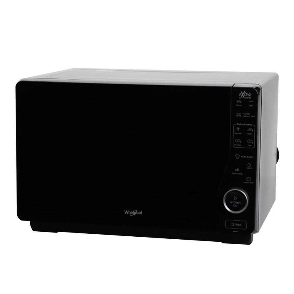 Whirlpool 30L 800W Flatbed Microwave & Grill with Inverter Technology In Black (MWF421BL)