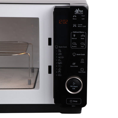Whirlpool 30L 800W Flatbed Microwave & Grill with Inverter Technology In Black (MWF421BL)