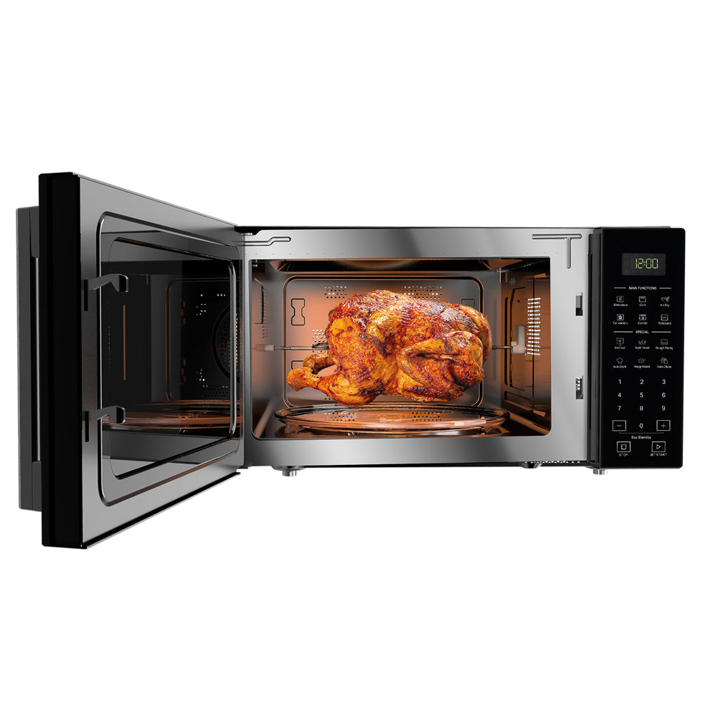 Whirlpool 29L Freestanding AirFry Microwave Oven in Black with Silver Handle (MWP298BAUS-SH)