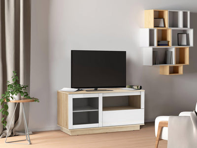 AVS 1200mm Lowboy TV Cabinet in White/Oak (OLB1200SOW)