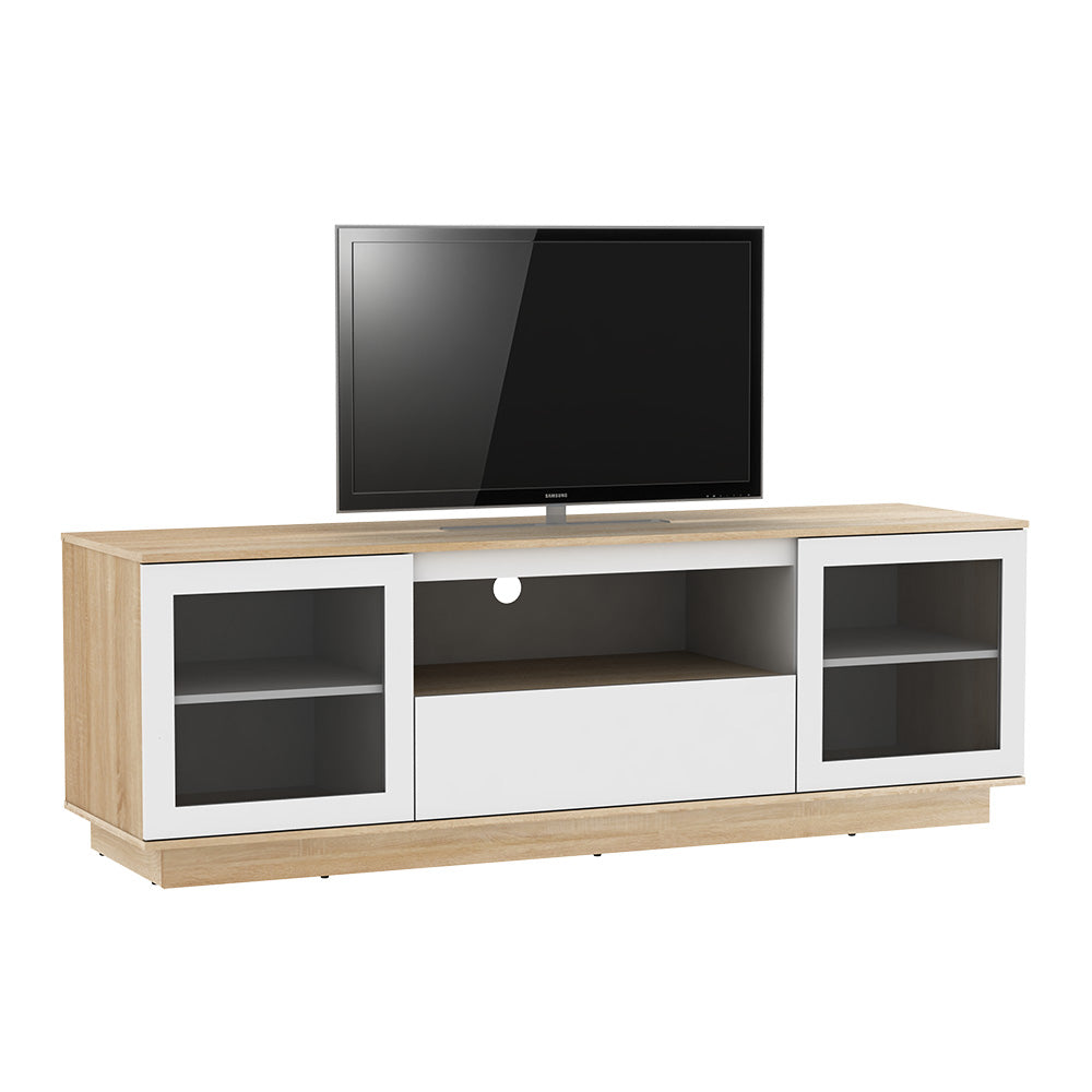 AVS 1800mm Oak Lowboy TV Cabinet in White/Oak (OLB1800SOWS)