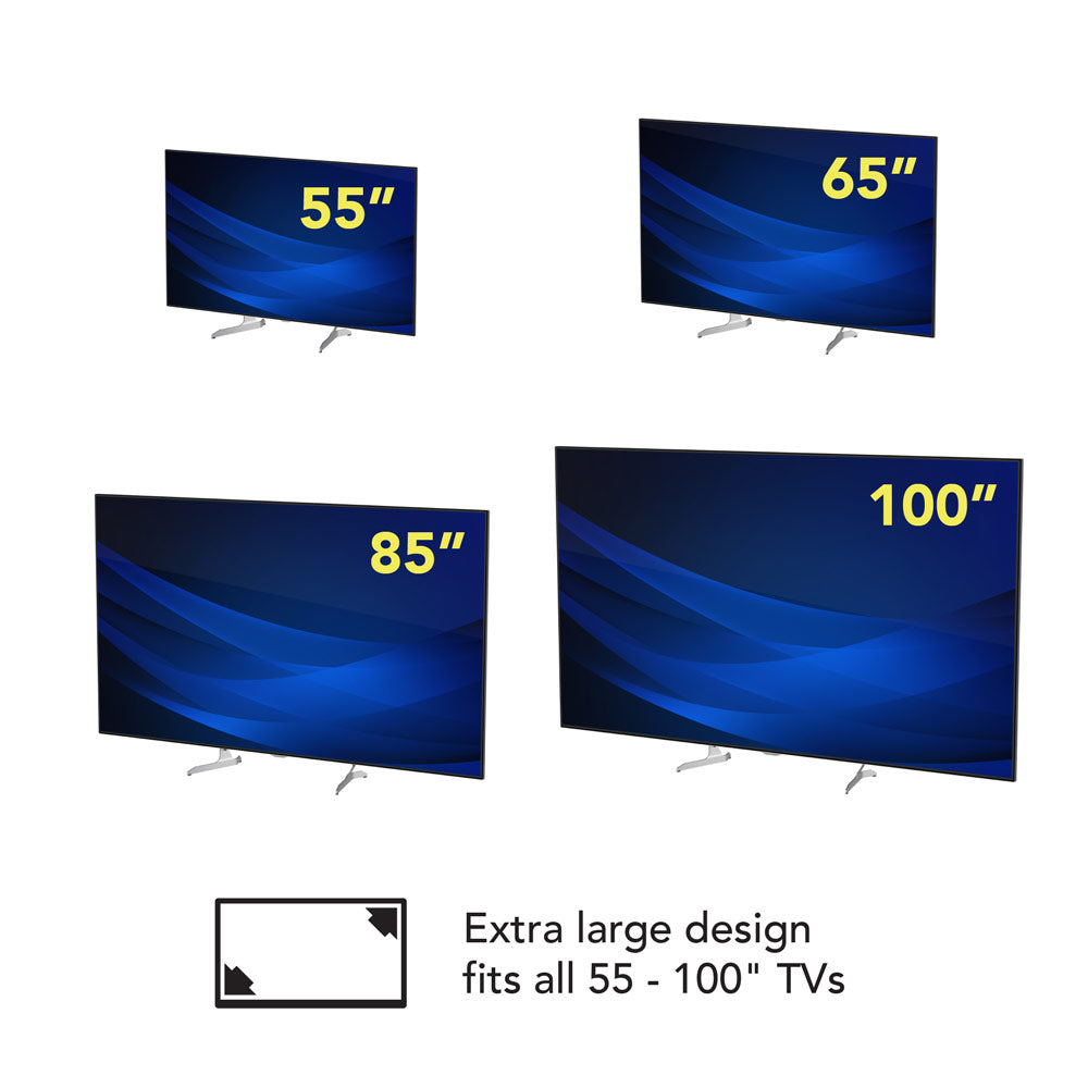 Mahara Extra-Large Universal Replacement TV Base/Stand for 55" to 100" TV (QB600S)