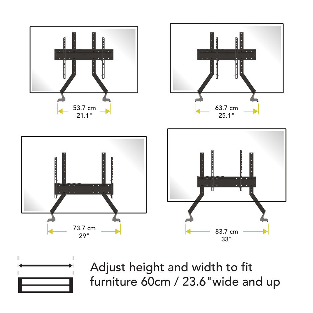 Mahara Extra-Large Universal Replacement TV Base/Stand for 55" to 100" TV (QB600S)