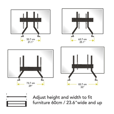 Mahara Extra-Large Universal Replacement TV Base/Stand for 55" to 100" TV (QB600S)