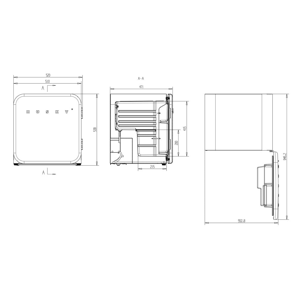 Husky 41L Retro Style Mini Bar Fridge in White (HUSD-RETRO41-WHT-AU.1)