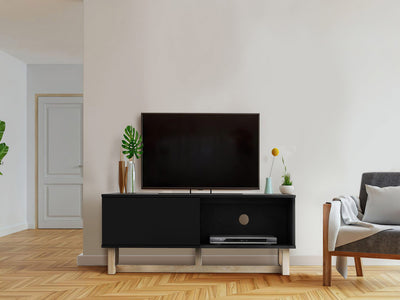 AVS 1200mm Raze Modular TV Stand in Gloss Black With Oak Legs (RZ1200BO)