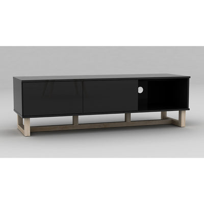 AVS 1500mm Raze Modular TV Stand in Gloss Black With Oak Legs (RZ1500BO)