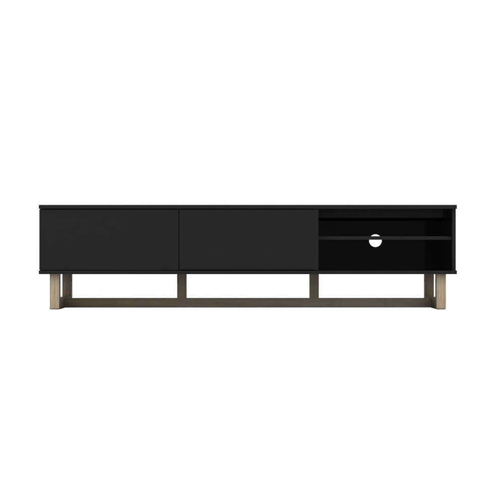 AVS 1800mm Raze Modular TV Stand in Gloss Black With Oak Legs (RZ1800BO)