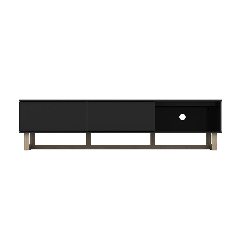 AVS 1800mm Raze Modular TV Stand in Gloss Black With Oak Legs (RZ1800BO)