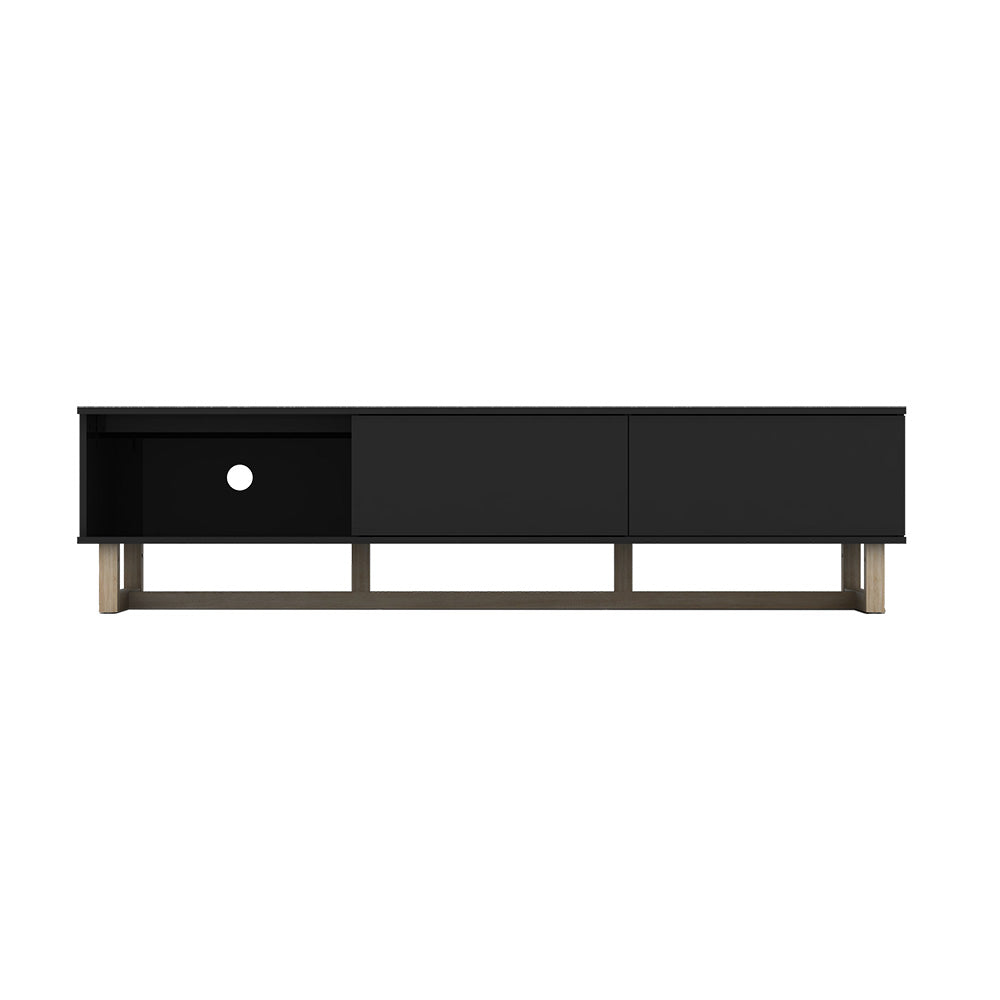 AVS 1800mm Raze Modular TV Stand in Gloss Black With Oak Legs (RZ1800BO)