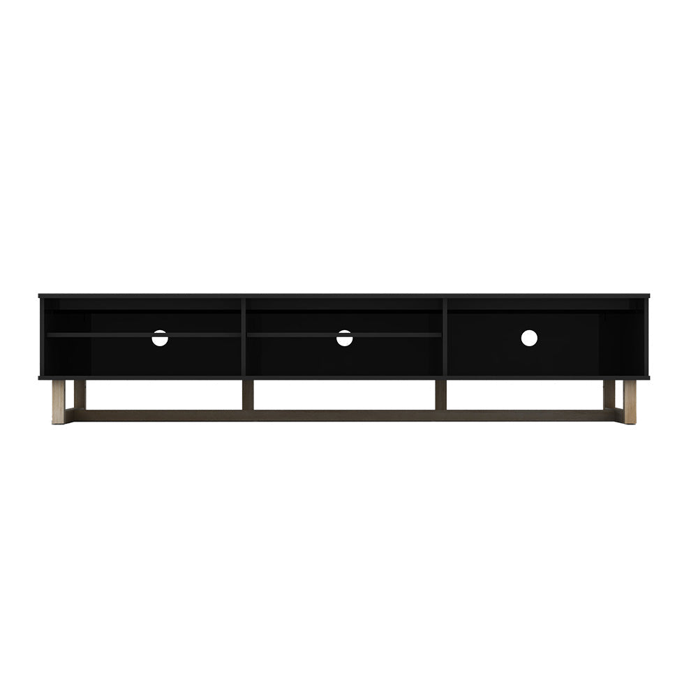 AVS 2100mm Raze Modular TV Stand in Gloss Black With Oak Legs (RZ2100BO)