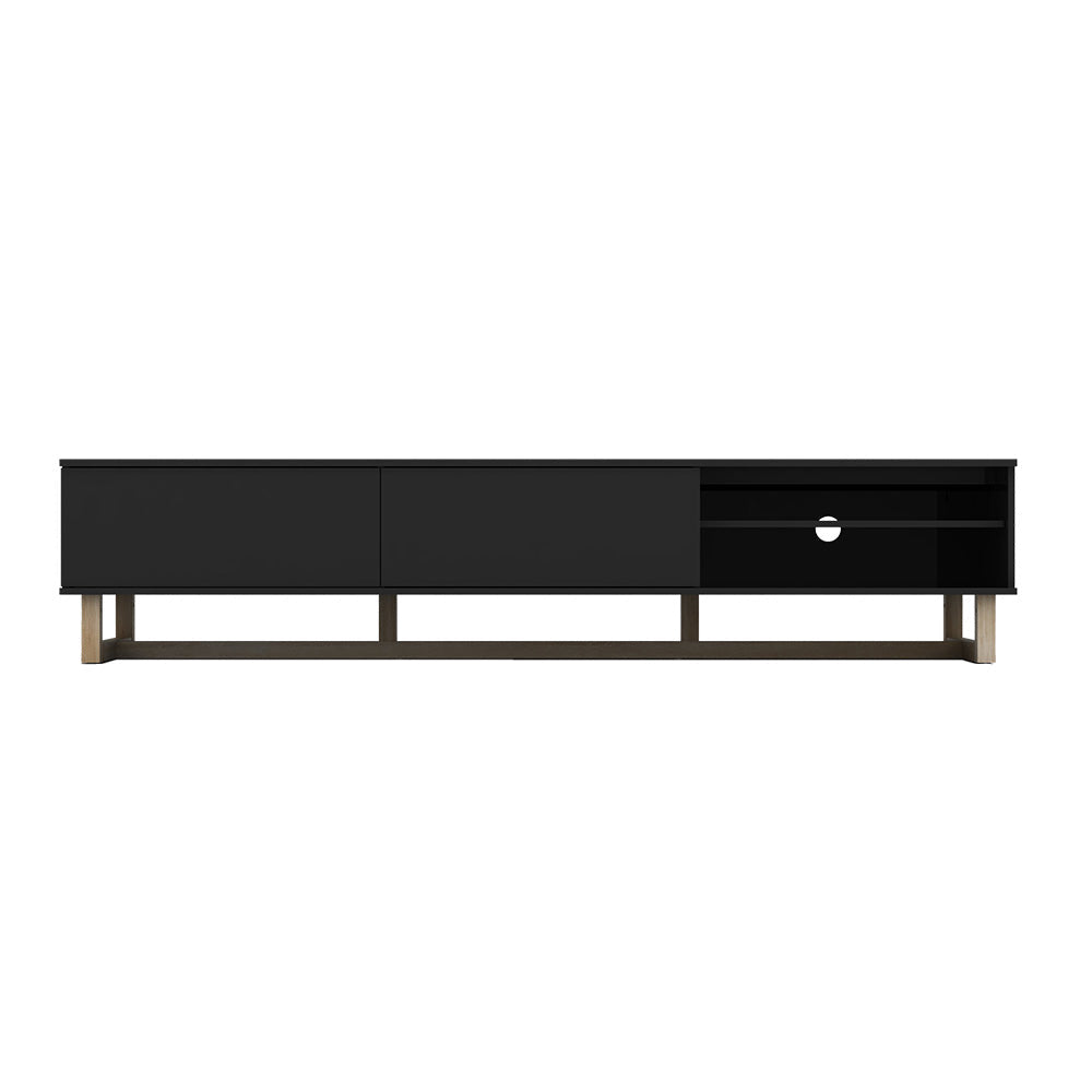 AVS 2100mm Raze Modular TV Stand in Gloss Black With Oak Legs (RZ2100BO)