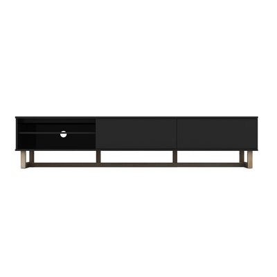 AVS 2100mm Raze Modular TV Stand in Gloss Black With Oak Legs (RZ2100BO)