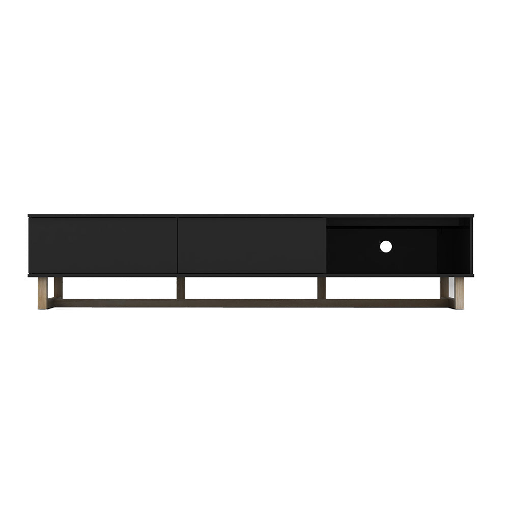 AVS 2100mm Raze Modular TV Stand in Gloss Black With Oak Legs (RZ2100BO)