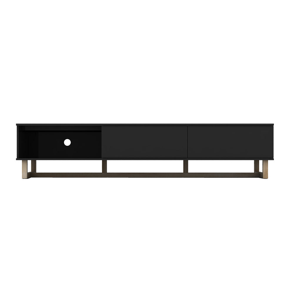 AVS 2100mm Raze Modular TV Stand in Gloss Black With Oak Legs (RZ2100BO)