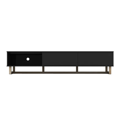 AVS 2100mm Raze Modular TV Stand in Gloss Black With Oak Legs (RZ2100BO)