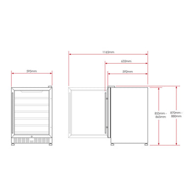 Smart 154L Dual Zone Under Counter Wine Fridge in Black (SMAWC54DN)