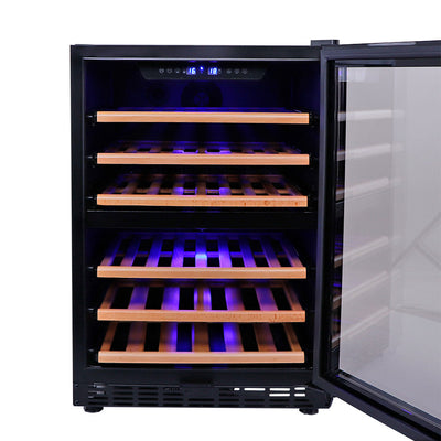 Smart 154L Dual Zone Under Counter Wine Fridge in Black (SMAWC54DN)