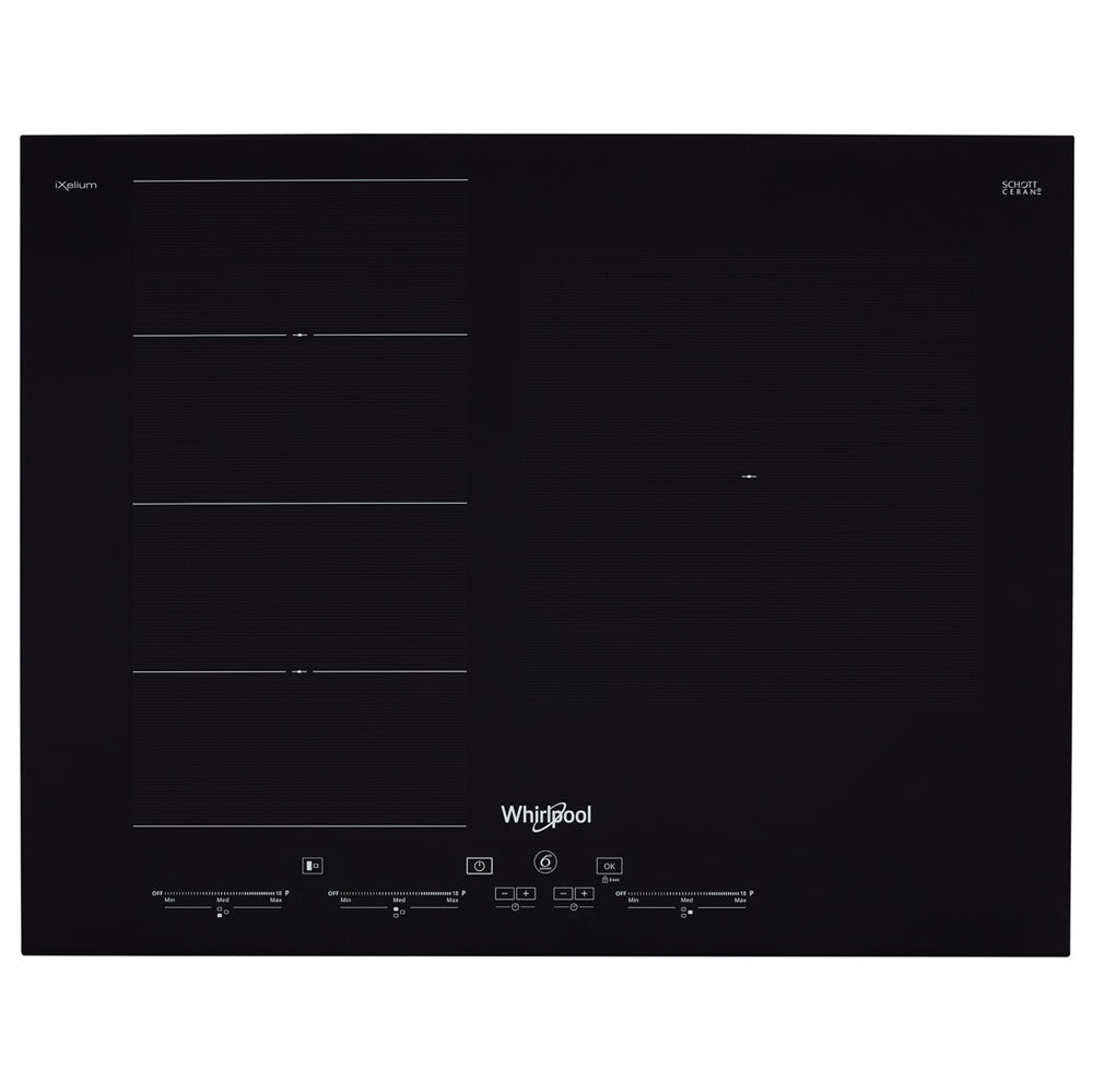 Whirlpool 65cm 3 Zone iXelium Black Glass Induction Cooktop Hob (SMC653FBTIXL)