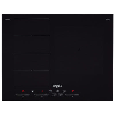 Whirlpool 65cm 3 Zone iXelium Black Glass Induction Cooktop Hob (SMC653FBTIXL)