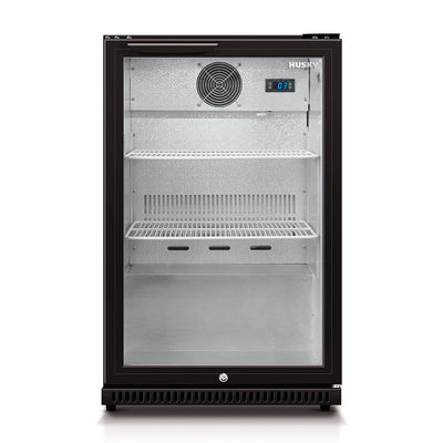 Husky 118L Single Glass Door Outdoor Bar Fridge/Drinks Chiller in Black (HUS-C1-840-BLK)