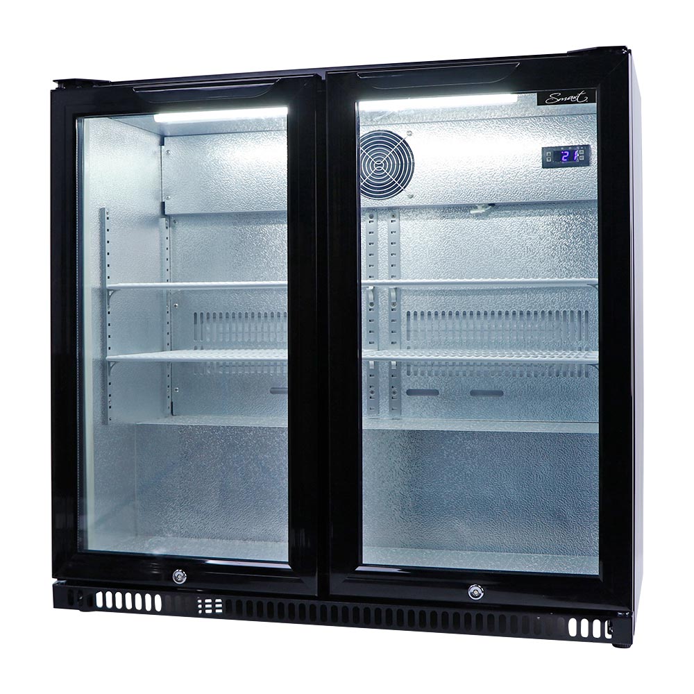 Smart 190L Drinks Chiller With Double Glass Doors in Black (SMH2840BLK)
