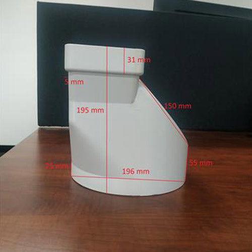 Sirius Straight 200mm Round to 200x90mm Rectangular Duct Adapter (SPS-66101030200)