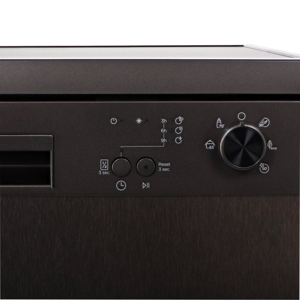 Tisira 60cm 13 Place Black/Dark Inox Freestanding Dishwasher (TDW13BE)