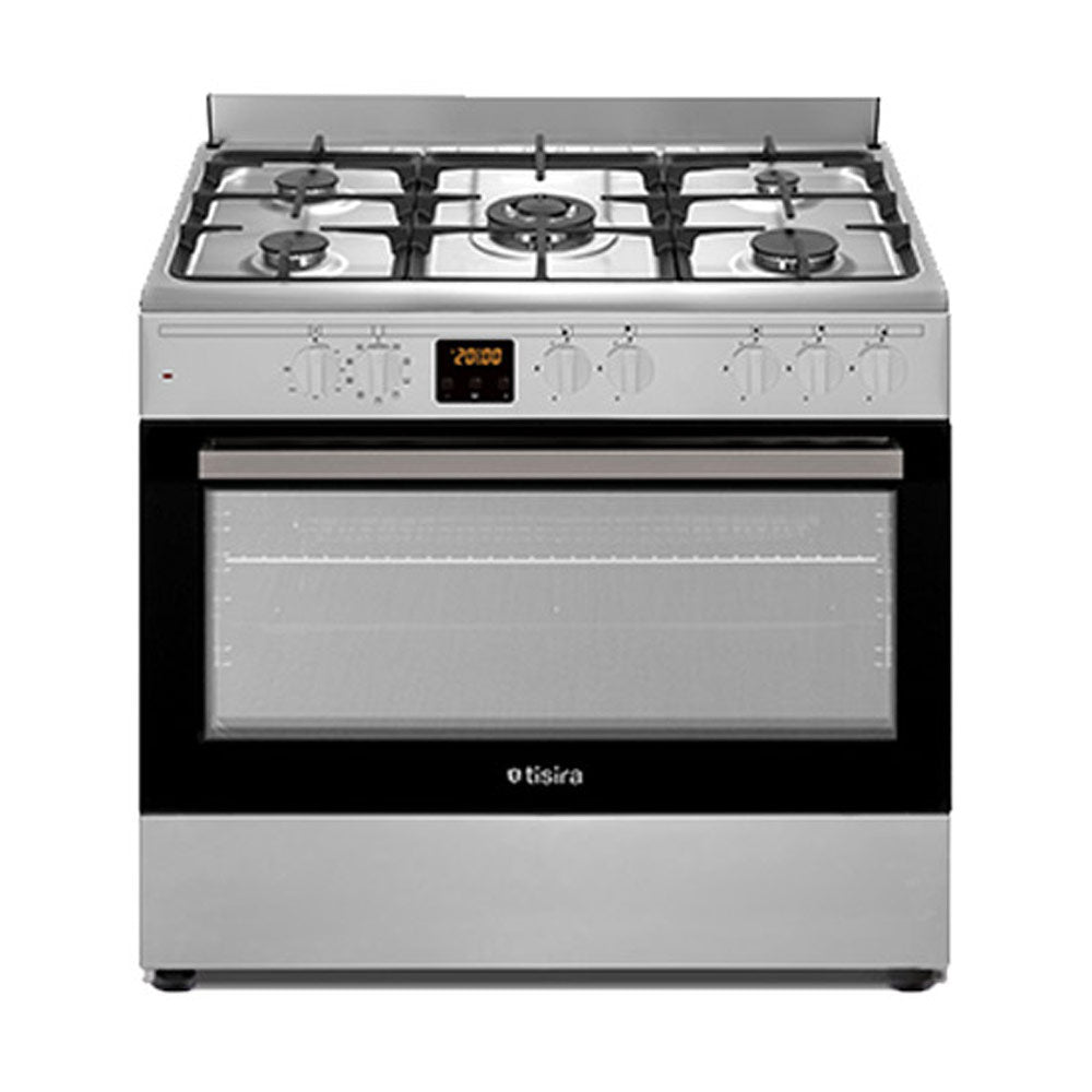 Tisira 90cm 121L Dual Fuel Upright Cooker in Stainless Steel (TFGC969E)