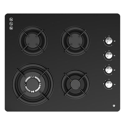 Tisira 60cm Black Built-In Oven & 60cm Black Glass Gas Cooktop Kitchen Bundle