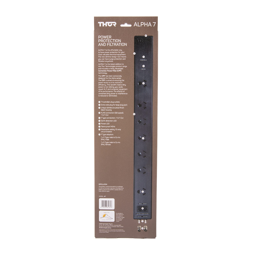 Thor Alpha 7-Outlet Surge Protected Power Board (A7)