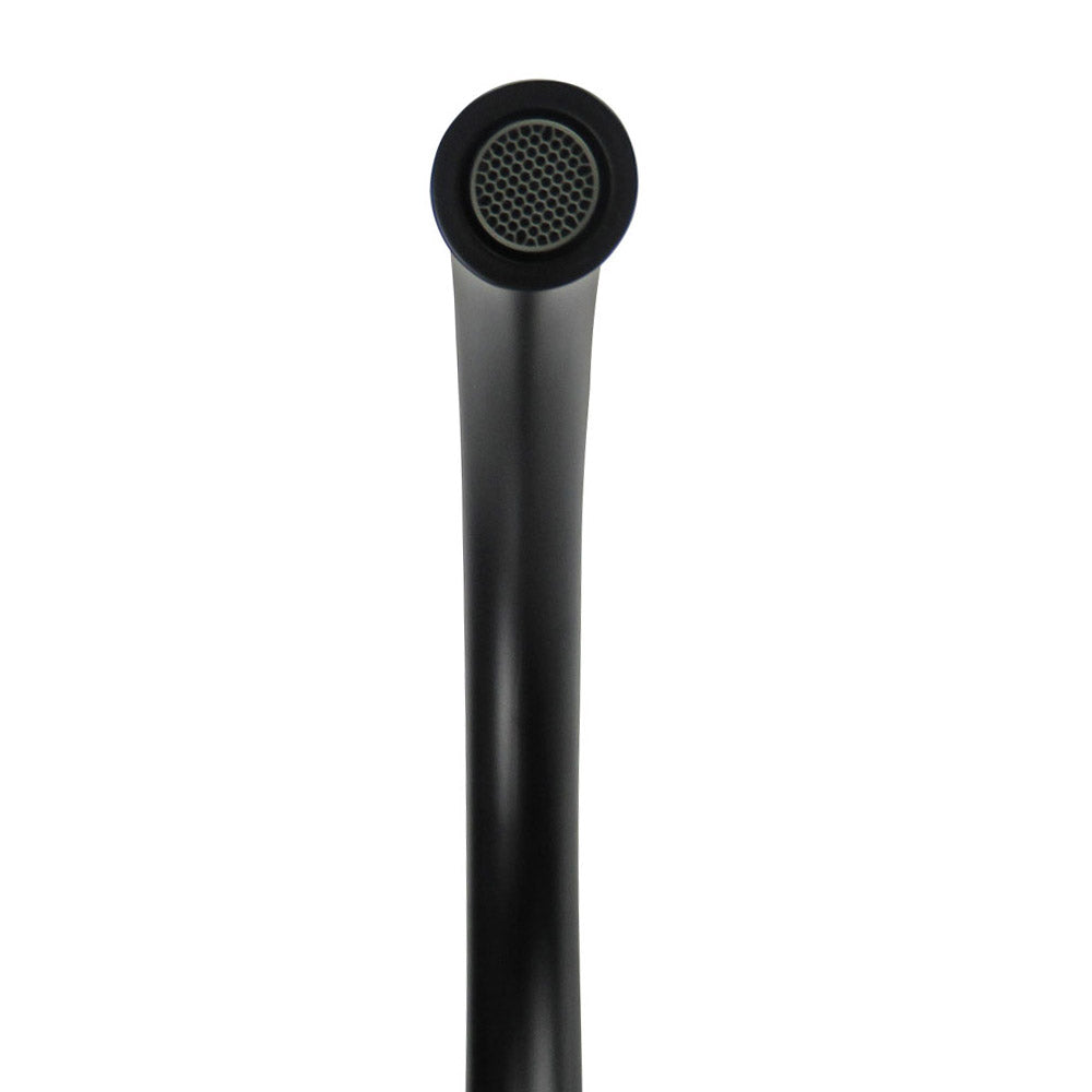 Tisira Matte Black Rounded Gooseneck Kitchen Mixer Tap (TMFGBK)