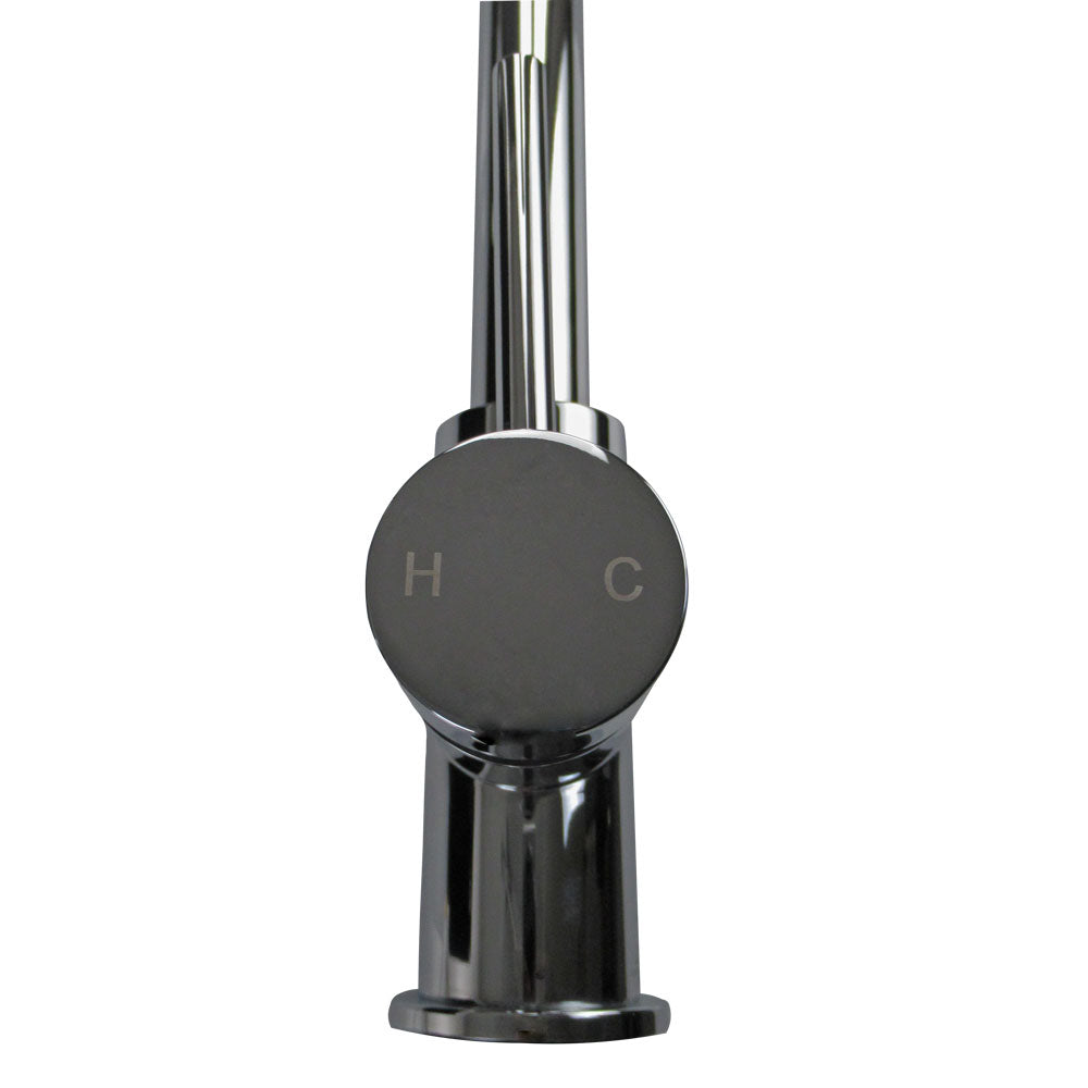 Tisira Chrome Coated Pull-Out Retractable Gooseneck Kitchen Mixer Tap (TMFP)