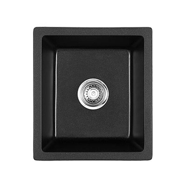 Tisira 46cm Single Bowl Black Granite Kitchen/Laundry Sink (TSG460BK)