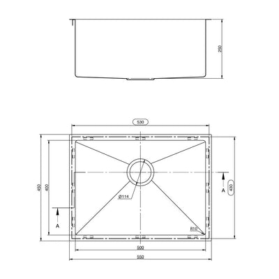 Tisira 55cm Single Bowl Stainless Steel Kitchen/Laundry Sink (TSSR550)