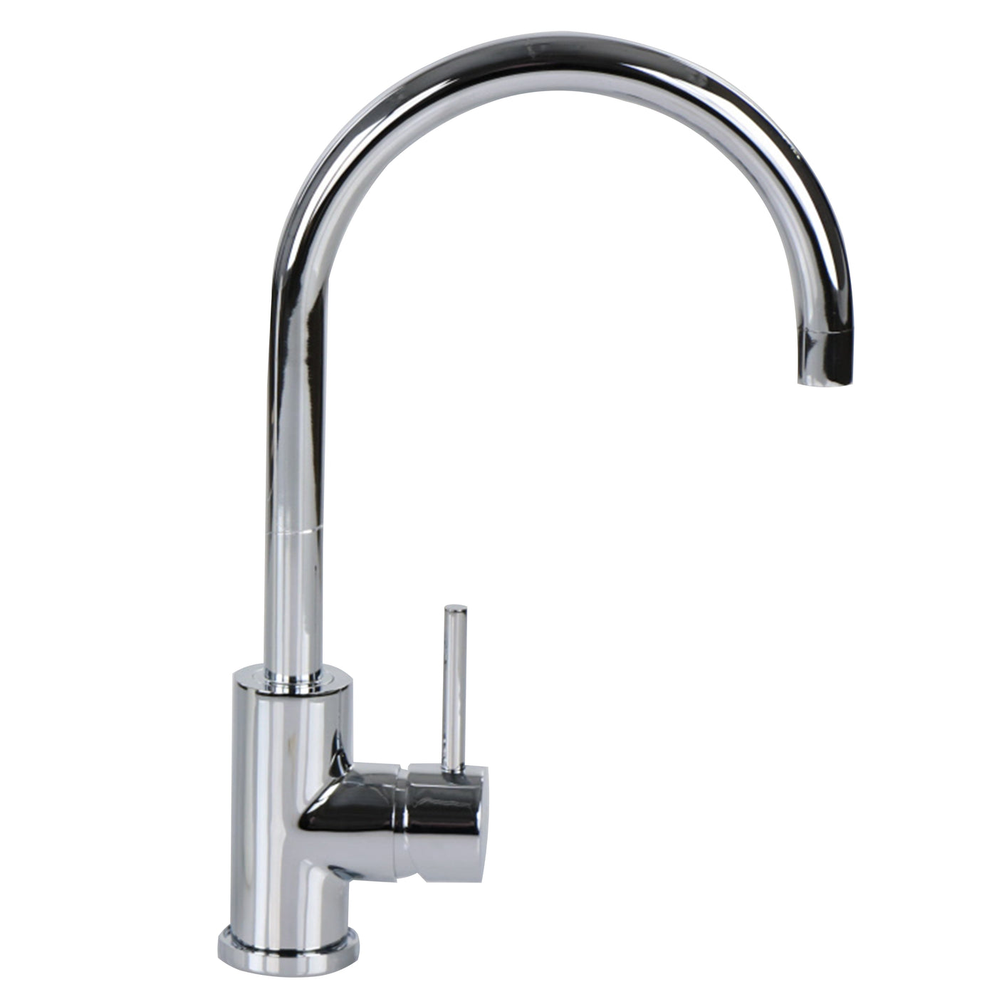 Tisira Chrome Coated Round Gooseneck Kitchen Mixer Tap (TMFGCH)