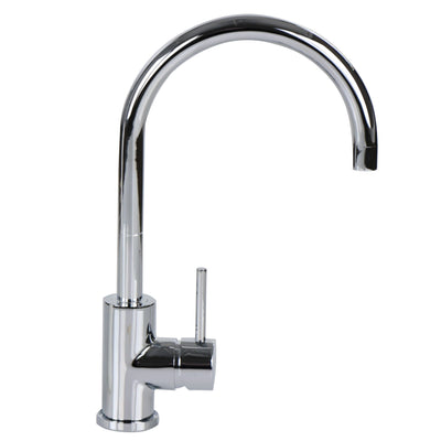 Tisira Chrome Coated Round Gooseneck Kitchen Mixer Tap (TMFGCH)