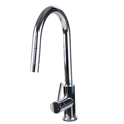 Tisira Chrome Coated Pull-Out Retractable Gooseneck Kitchen Mixer Tap (TMFP)