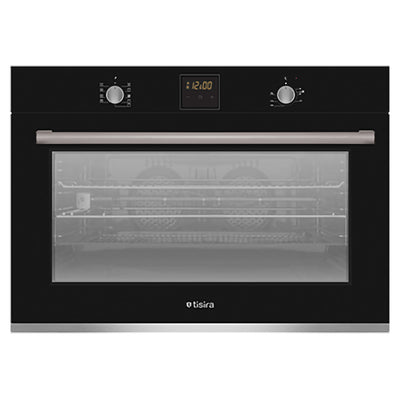 Tisira 90cm Black Built-In Oven & 90cm Black Glass Gas Cooktop Kitchen Bundle