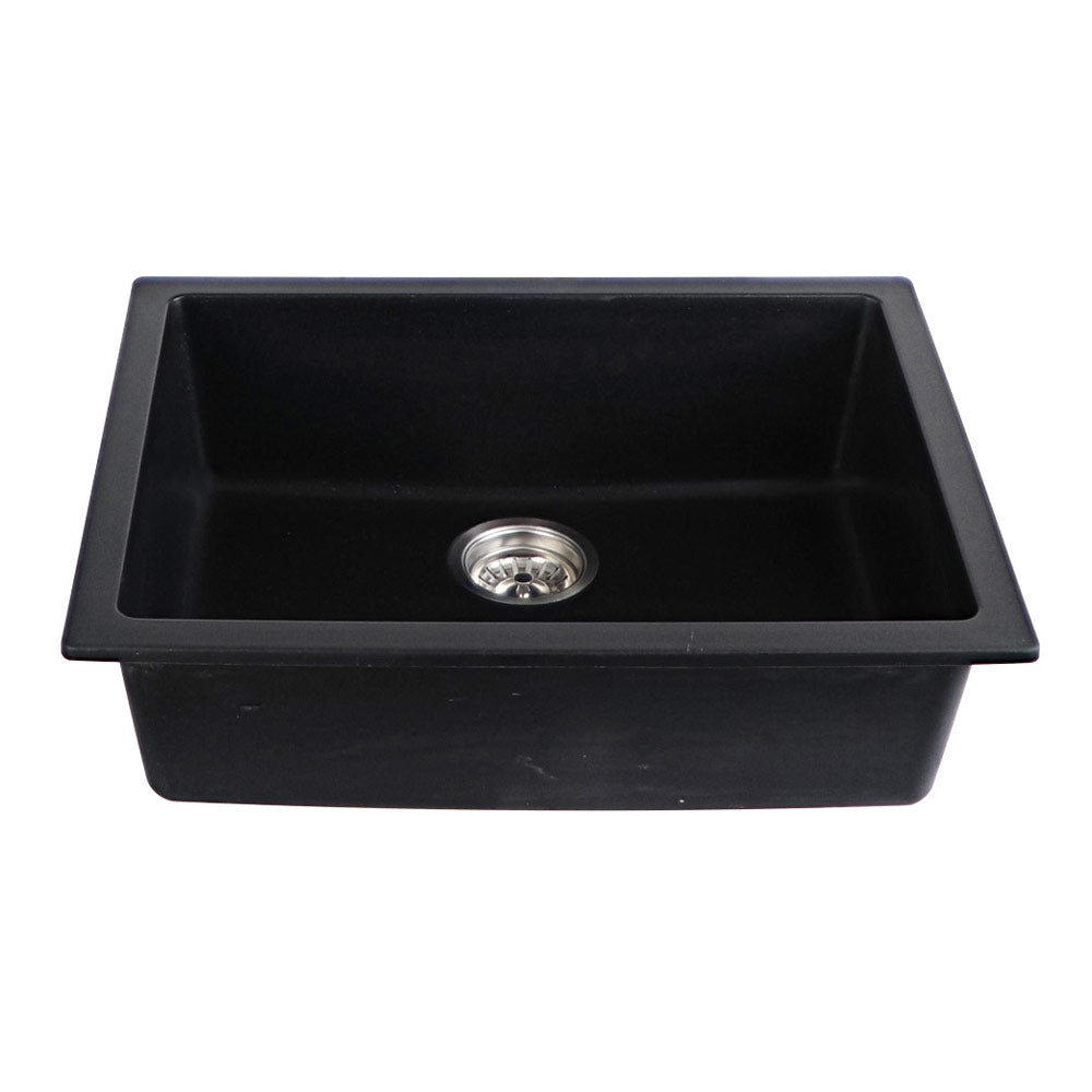 Tisira 61cm Single Bowl Black Granite Kitchen/Laundry Sink (TSG610BK)