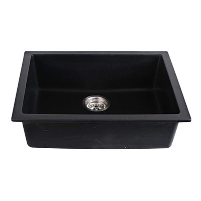Tisira 61cm Single Bowl Black Granite Kitchen/Laundry Sink (TSG610BK)