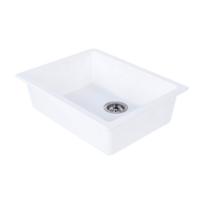 Tisira 61cm Single Bowl White Granite Kitchen/Laundry Sink (TSG610WH)