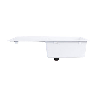 Tisira 86cm Single Bowl White Granite Kitchen Sink & Reversible Drainer (TSG860WH)