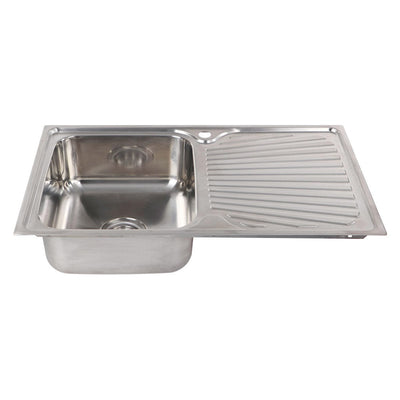 Tisira 80cm Single Bowl Stainless Steel Kitchen Sink With Right Hand Drainer (TSLE800R)