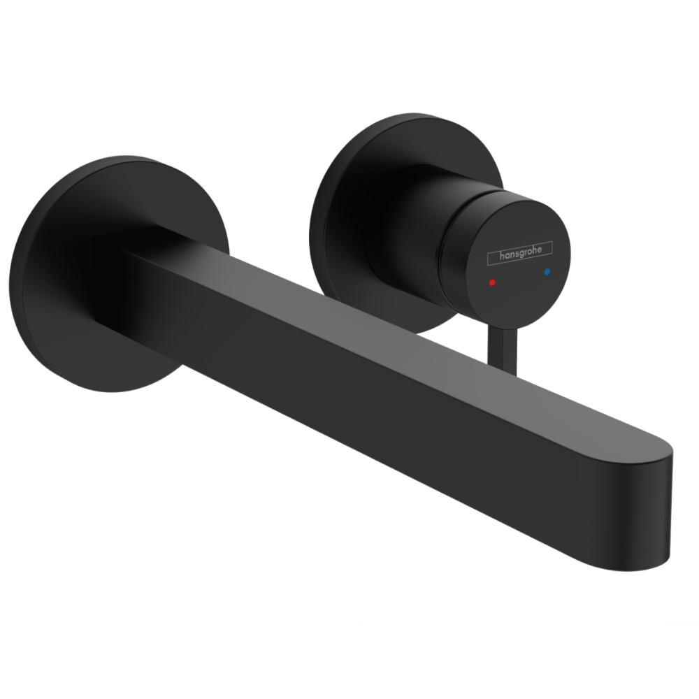 Hansgrohe Finoris Wall-Mounted Bathroom Basin Mixer Tap in Matt Black (76050670) - PRE-ORDER