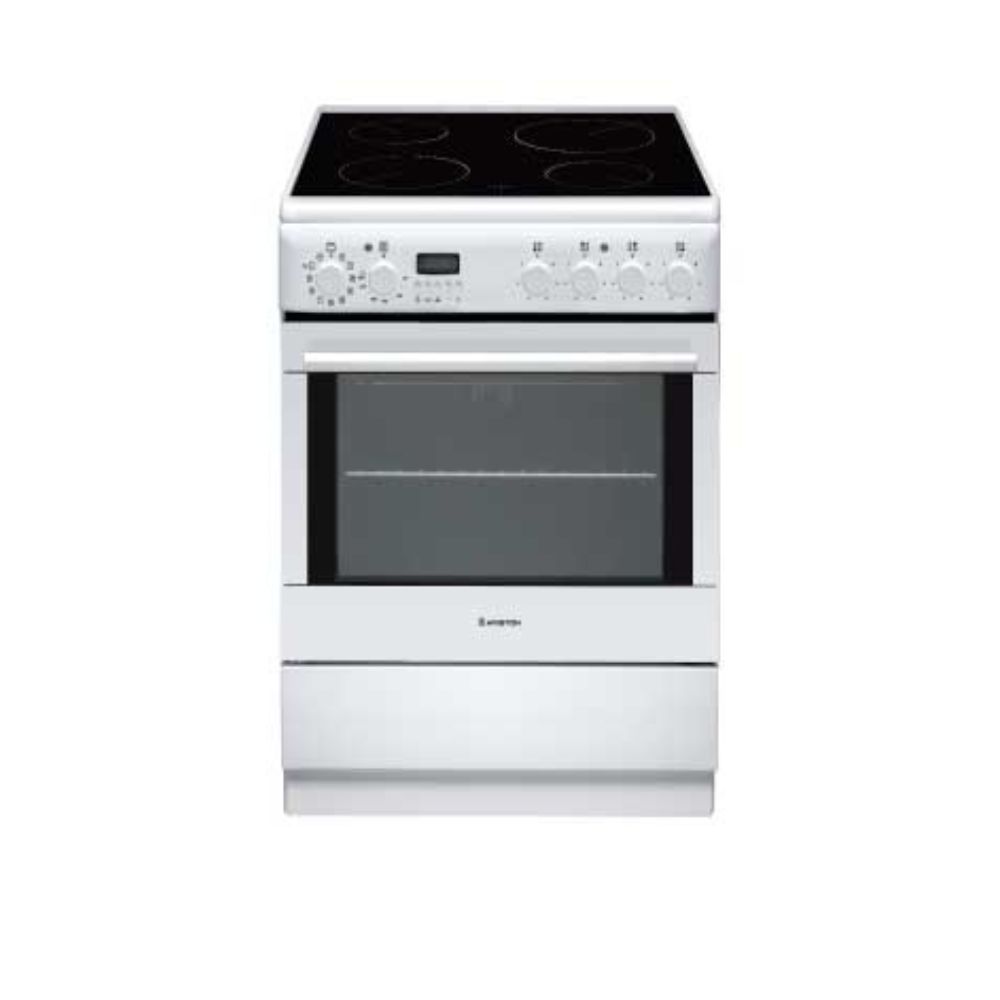 Ariston 60cm 58L Upright Cooker With Ceramic Hob in White (A6VMH60 W AUS)